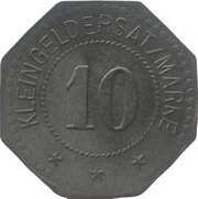 10 Pfennig - Mühlberg a. E., Germany, 1917 reverse image