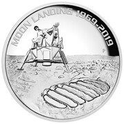 8 Dollars - Elizabeth II 6th Portrait - Moon Landing - Silver Coin, Australia, 2019 reverse image