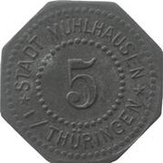 5 Pfennig - Mühlhausen in Thüringen obverse image