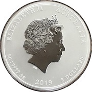 8 Dollars - Elizabeth II 4th Portrait - Year of the Pig - Silver Bullion Coin obverse image