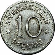 10 Pfennig - Ortrand, Germany, 1918 reverse image