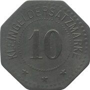 10 Pfennig - Oschersleben, Germany, 1917 reverse image
