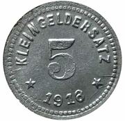5 Pfennig - Querfurt, Germany, 1918 reverse image