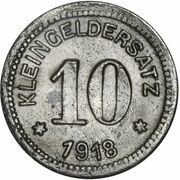 10 Pfennig - Querfurt, Germany, 1918 reverse image