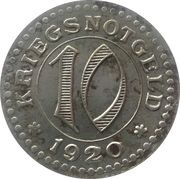 10 Pfennig - Sandau an der Elbe, Germany, 1920 reverse image