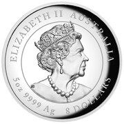 8 Dollars - Elizabeth II 6th Portrait - Year of the Mouse - Silver Proof Coin obverse image