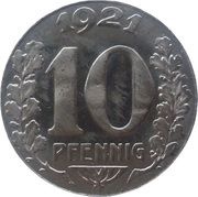 10 Pfennig - Thale am Harz, Germany, 1921 reverse image