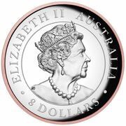 8 Dollars - Elizabeth II 6th Portrait - Koala - Gilded Silver Bullion Coin obverse image