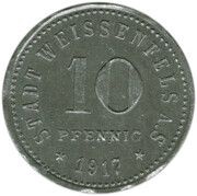 10 Pfennig - Weissenfels an der Saale, Germany, 1917 reverse image