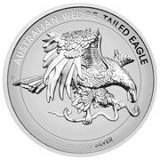 8 Dollars - Elizabeth II 6th Portrait - Australian Wedge-Tailed Eagle - Silver Bullion Coin, Australia, 2021 reverse image