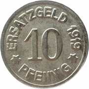 10 Pfennig - Zeitz, Germany, 1919-1920 reverse image
