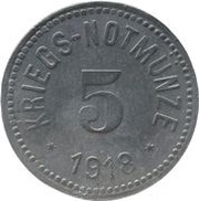 5 Pfennig - Ziegenrück, Germany, 1918 reverse image