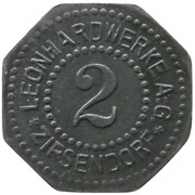 2 Pfennig - Zipsendorf Leonhardwerke A.G. obverse image