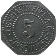 5 Pfennig - Zipsendorf Leonhardwerke A.G. obverse image