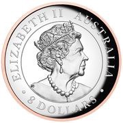 8 Dollars - Elizabeth II 6th Portrait - Koala - Gilded Silver Bullion Coin obverse image
