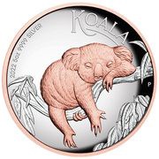 8 Dollars - Elizabeth II 6th Portrait - Koala - Gilded Silver Bullion Coin reverse image