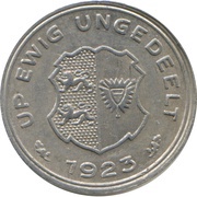 5⁄100 Gutschriftsmarke Schleswig-Holstein, Germany, 1923 reverse image