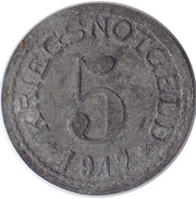 5 Pfennig - Burg auf Fehmarn, Germany, 1917 reverse image
