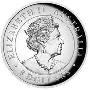 8 Dollars - Elizabeth II 6th Portrait - Australian Kookaburra obverse image
