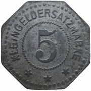 5 Pfennig - Flensburg, Germany, 1917 reverse image