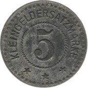 5 Pfennig - Hohenwestedt, Germany,  reverse image