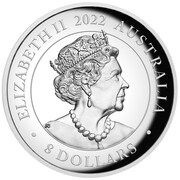 8 Dollars - Elizabeth II 6th Portrait - Australian Silver Swan obverse image