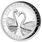 8 Dollars - Elizabeth II 6th Portrait - Australian Silver Swan, Australia, 2022 reverse image