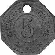 5 Pfennig - Tönning, Germany, 1917 reverse image