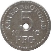 5 Pfennig - Rudolstadt, Germany, 1918 reverse image