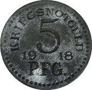 5 Pfennig - Rudolstadt, Germany, 1918 reverse image