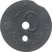 10 Pfennig - Rudolstadt, Germany, 1918 reverse image