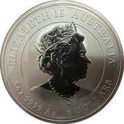 8 Dollars - Elizabeth II Posthumous; 6th Portrait - Year of the Rabbit - Silver Bullion obverse image