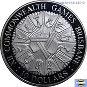 10 Dollars - Elizabeth II 2nd Portrait - XII Commonwealth Games, Australia, 1982 reverse image