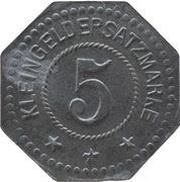 5 Pfennig - Frauendorf Zementwerke, Germany,  reverse image