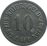 10 Pfennig - Glatz, Germany, 1919 reverse image