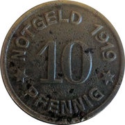 10 Pfennig - Greiffenberg, Germany, 1919 reverse image