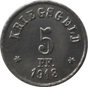 5 Pfennig - Grünberg, Germany, 1918 reverse image