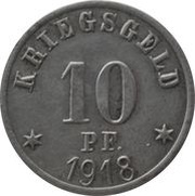 10 Pfennig - Grünberg, Germany, 1918 reverse image