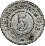 5 Pfennig - Haynau, Germany,  reverse image