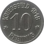 10 Pfennig - Loslau, Germany, 1918 reverse image