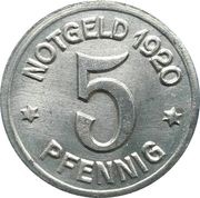 5 Pfennig - Löwenberg, Germany, 1920 reverse image