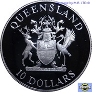 10 Dollars - Elizabeth II 3rd Portrait - Queensland, Australia, 1989 reverse image