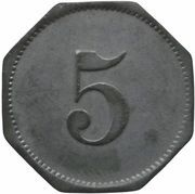 5 Pfennig - Neusalz a. Oder Gruschwitz Textilwerke Akt. Ges., Germany,  reverse image