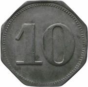10 Pfennig - Neusalz a. Oder Gruschwitz Textilwerke Akt. Ges., Germany,  reverse image
