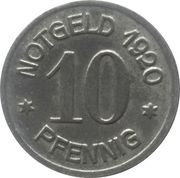 10 Pfennig - Ottmachau, Germany, 1920 reverse image