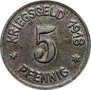 5 Pfennig - Ratibor, Germany, 1918 reverse image