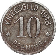 10 Pfennig - Ratibor, Germany, 1918 reverse image