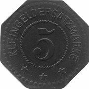 5 Pfennig - Sagan, Germany, 1917 reverse image