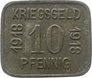 10 Pfennig - Sprottau, Germany, 1918 reverse image