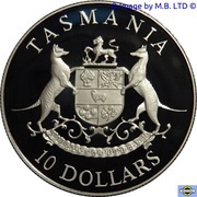 10 Dollars - Elizabeth II 3rd Portrait - Tasmania, Australia, 1991 reverse image